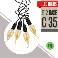E12 4W C35 LED Candelabra Bulbs 2200K Warm White Dimmable LED Filament Bulb~1041