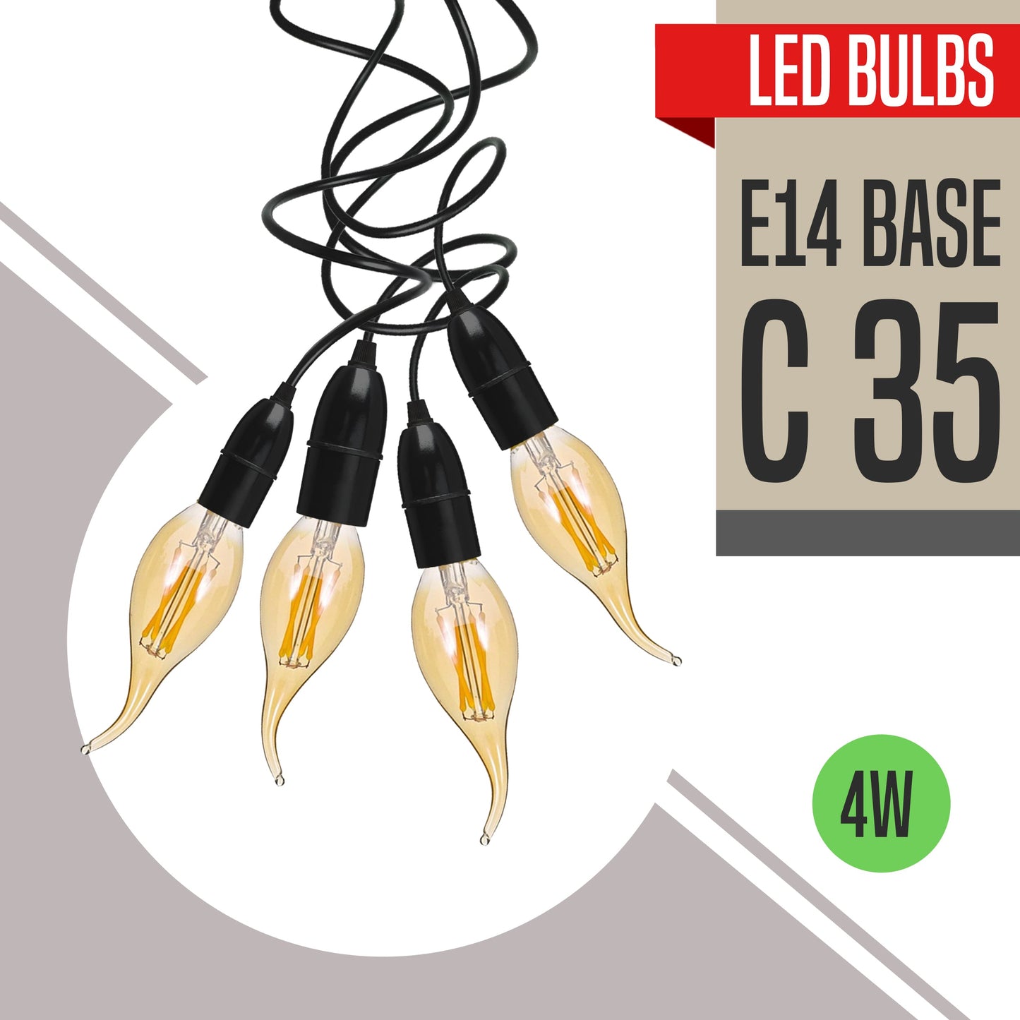 C35 E14 4W LED Bulb 5 Pack