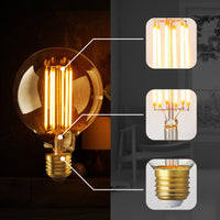 G125 E26 8W LED Globe Bulbs Warm White Vintage Light Bulb LED Edison Bulb