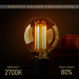 G125 E26 8W LED Globe Bulbs Warm White Vintage Light Bulb LED Edison Bulb