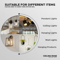 Rustic Red Ceiling Rose Pendant Light fitting Pack 3
