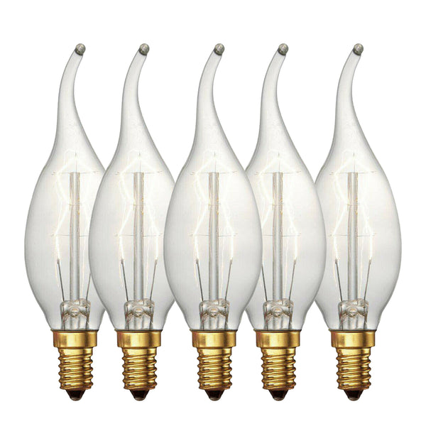C35 E14 60W Vintage Bulb Pack 5