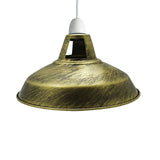 Brushed Brass Industrial Metal Barn Slotted Easy Fit Vintage Lampshades