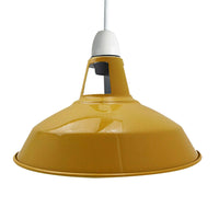 Yellow  Industrial Metal Barn Slotted Easy Fit Vintage Lampshades