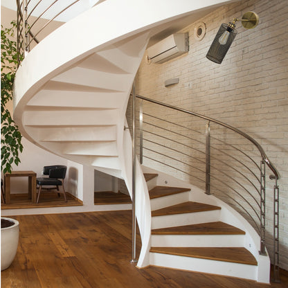 Yellow Brass Drum cage Wall light for foyers.JPG