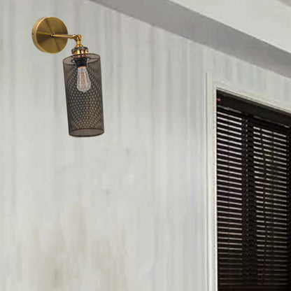 Yellow Brass Drum cage Wall light for home.JPG