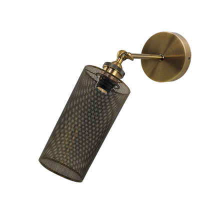 Yellow Brass Drum cage Wall light.JPG