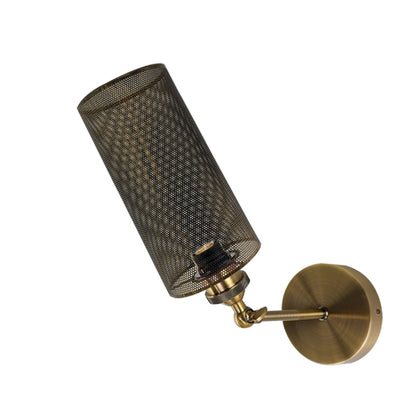 Yellow Brass Drum cage Wall light.JPG