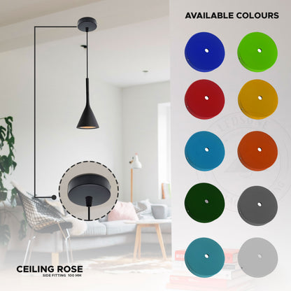 Rustic Red Ceiling Rose Pendant Light fitting 3  Pack