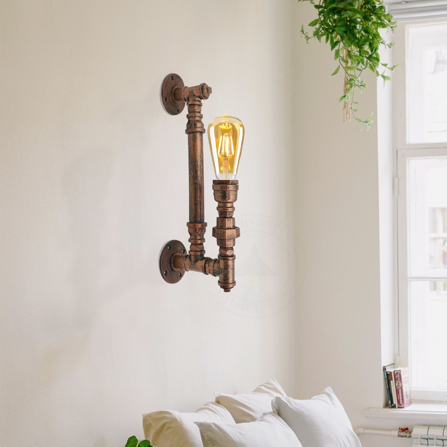 Rustic Red Steampunk Lights & Wall Sconce Light for bed room.JPG