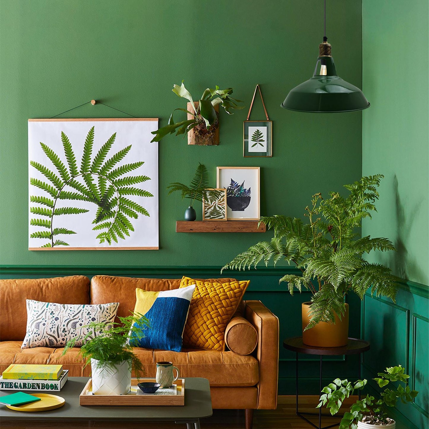 Green Barn Style Pendant Light for living room.JPG
