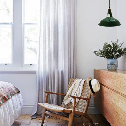 Green Barn Style Pendant Light for bed room.JPG