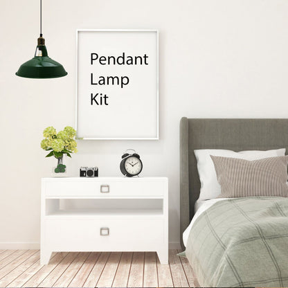 Green Barn Style Pendant Light for bed room.JPG