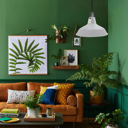 White Barn Style Pendant Light for living room.JPG