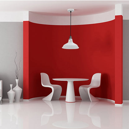 White Barn Style Pendant Light for living room.JPG