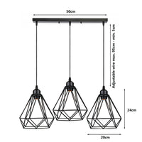 Vintage Geometric Pendant Light Cage Farmhouse Light Fixture