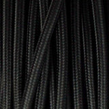18 Gauge 3 Conductor Round Cloth Covered Wire Braided Light Cord Black