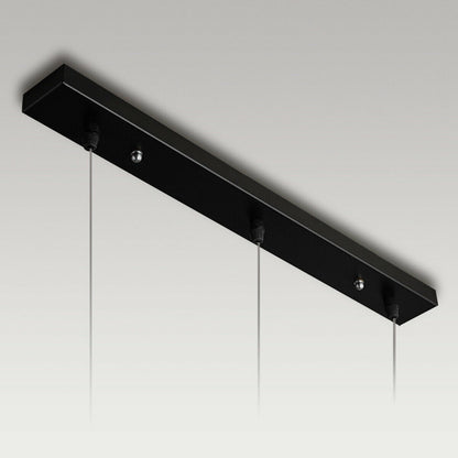 3 Outlet 500mm Black Metal Ceiling Rose Squar