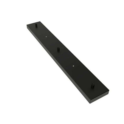 3 Outlet 500mm Black Metal Ceiling Rose Square