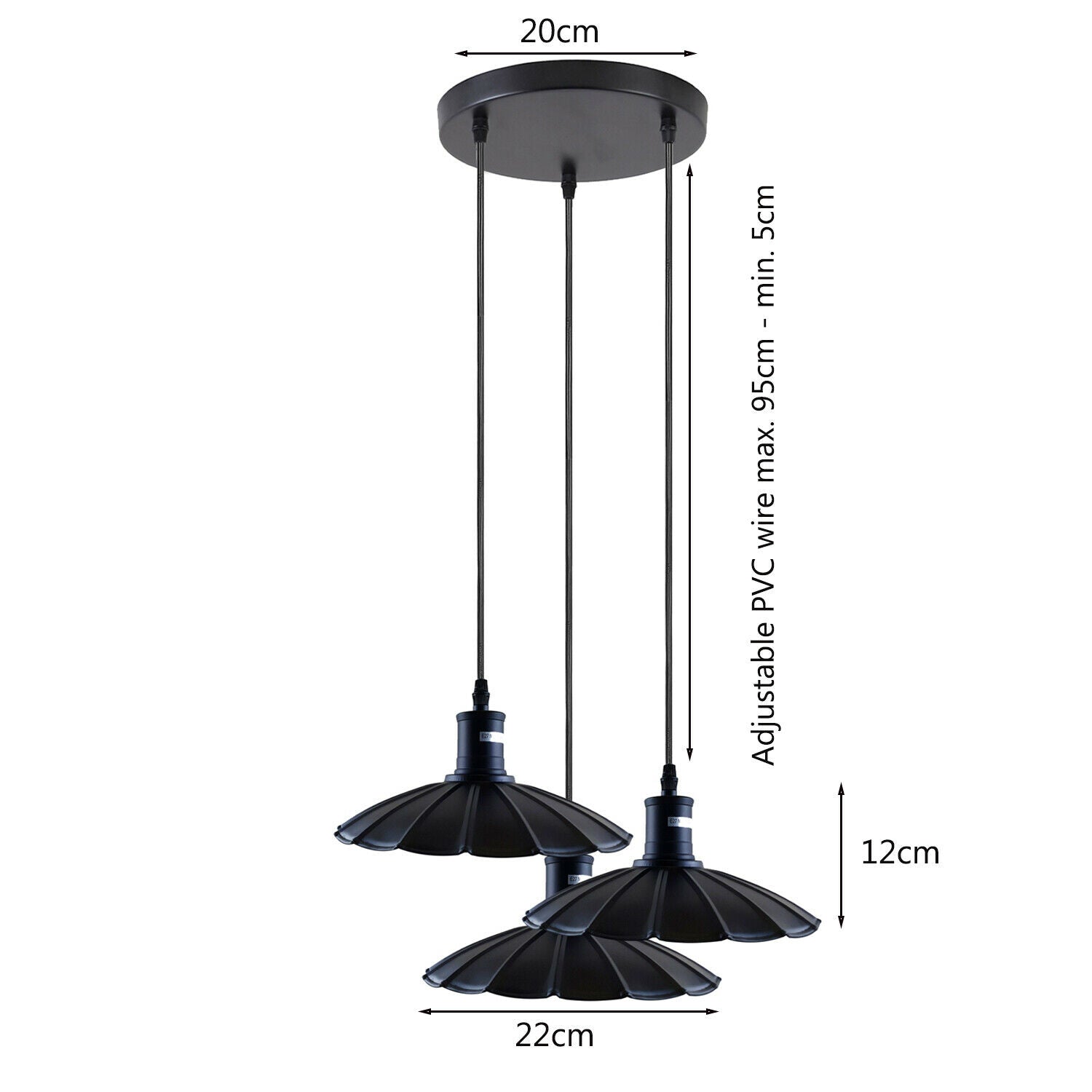 8" Industrial Hanging Ceiling Flower Pendant Lamp