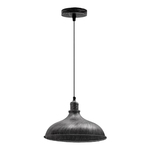 14 Inch Vintage Barn Hanging Light Silver 