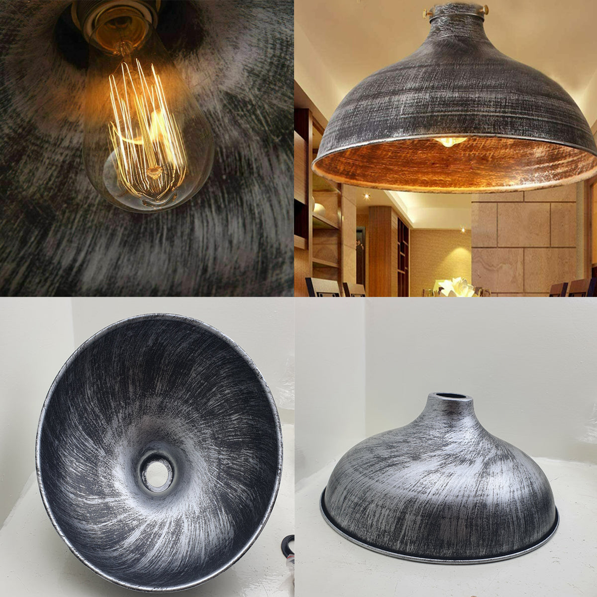 Vintage Barn Brushed Silver Hanging Pendant Light Relicelectrical