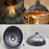 19 Inch Vintage Barn Hanging Light Silver
