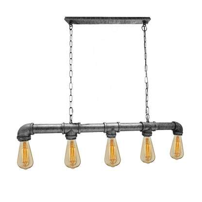 Brushed Silver 5 light chandelier Pipe lighting .JPG