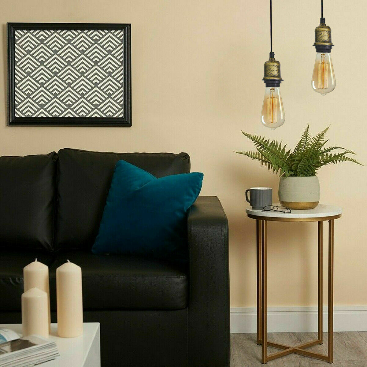Vintage hanging Pendant light with Socket Lamp Holder