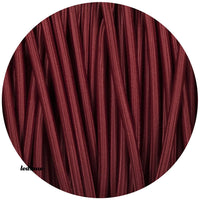 18 Gauge 3 Conductor Round Cloth Covered Wire Braided Light Cord Burgundy