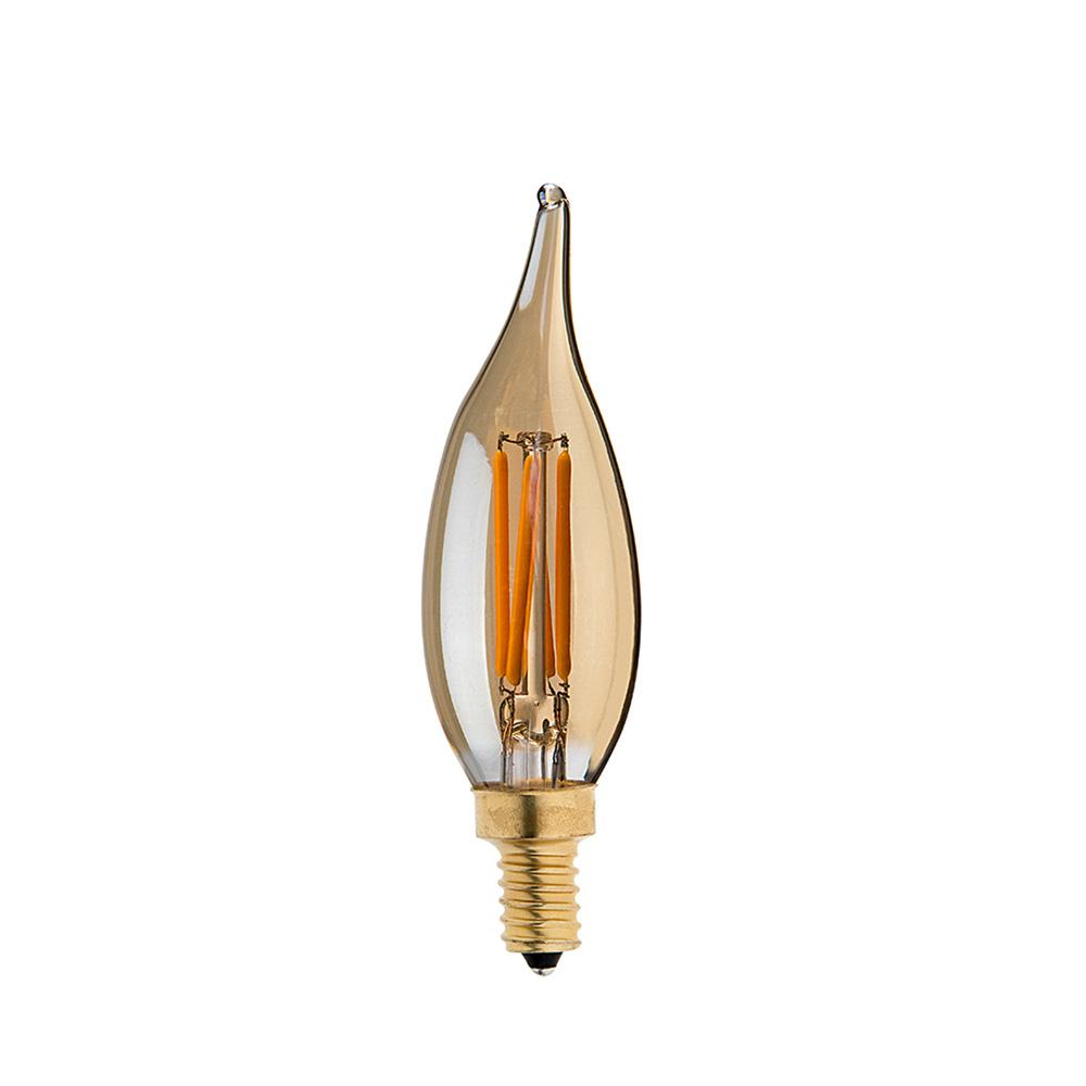 E14 4W C35 LED Candelabra Bulbs 2200K Warm White Dimmable LED Filament Bulb