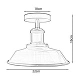 Ceiling Light Retro Flush Mount Ceiling Lamp Shade Fitting Yellow Brass~1185