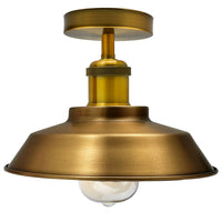 Ceiling Light Retro Flush Mount Ceiling Lamp Shade Fitting Yellow Brass~1185