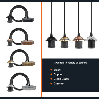 Industrial Black color hanging Pendant Light holder