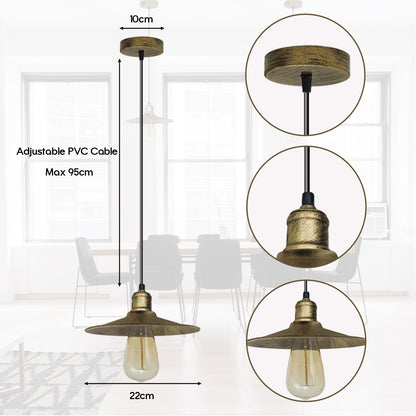 Modern Metal Flat Brushed Brass Pendant Lighting