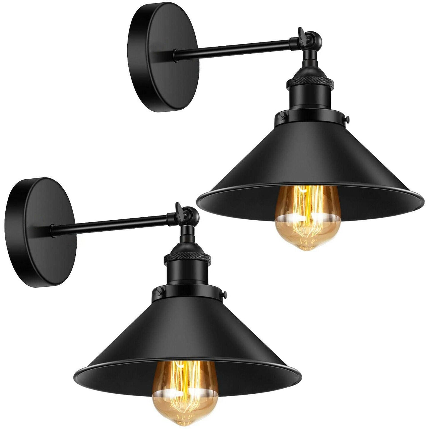 2 Pack E26 Vintage Industrial Retro Wall Lights Fittings Indoor Sconce iron Metal Lamps~1376