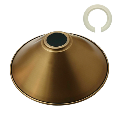 Industrial Metal Yellow Brass Easy Fit Cone Lampshade 