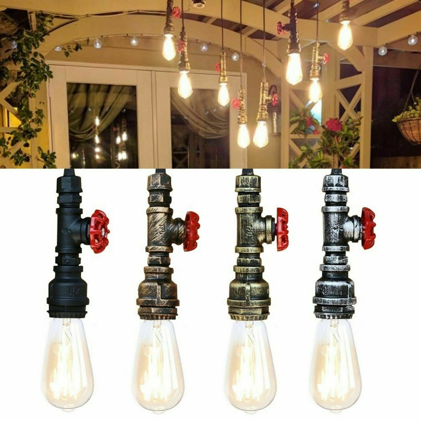 Industrial Steampunk Water Pipe Pendant Light
