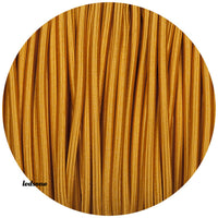 18 Gauge 3 Conductor Round Cloth Covered Wire Braided Light Cord Gold