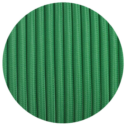 18 Gauge 3 Conductor Round Cloth Covered Wire Braided Light Cord Green