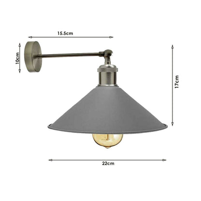 E26 Vintage Industrial Grey Colour Wall Lamp Fittings Indoor Sconce iron Metal Lamps~1530