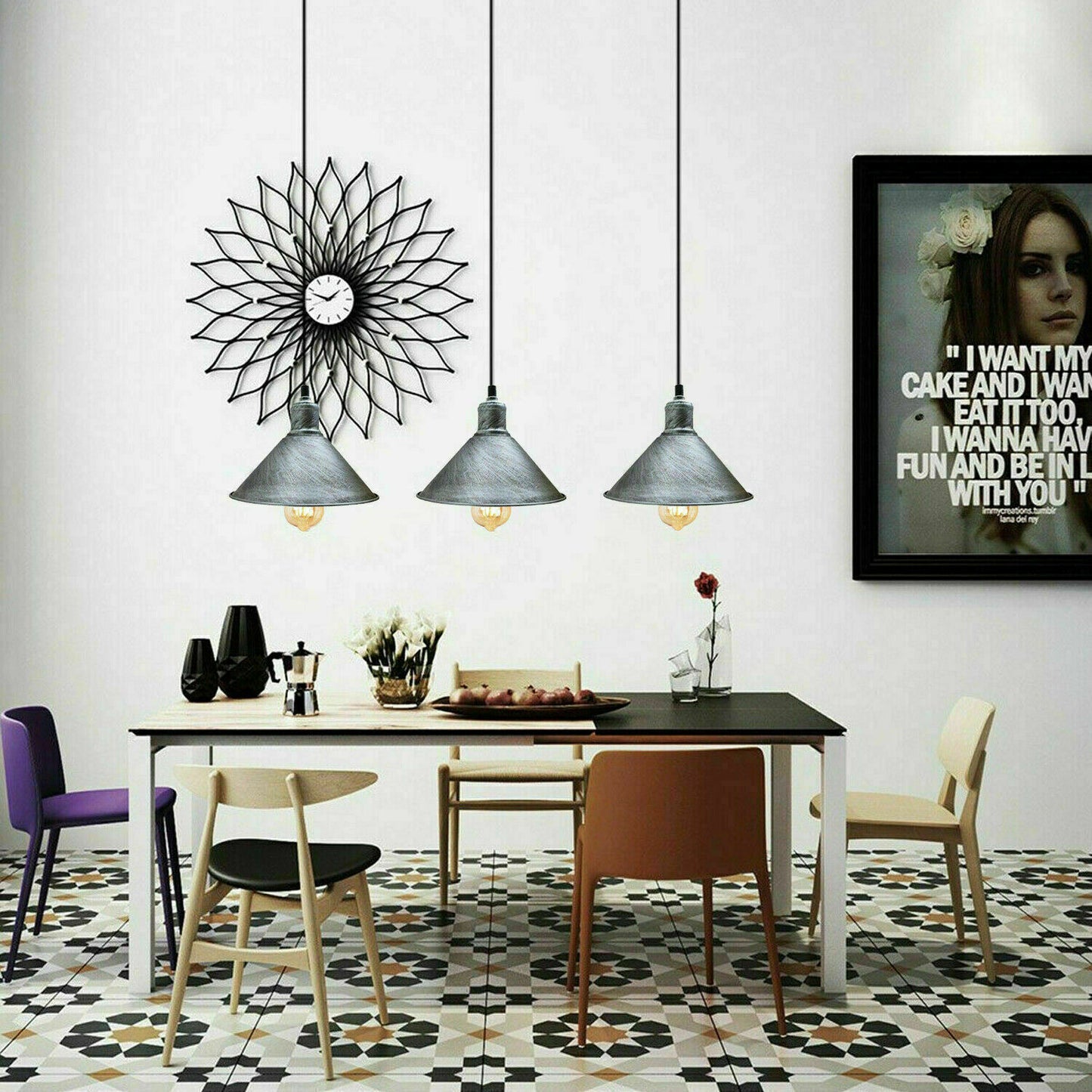 39 Inch Industrial Modern Cone Ceiling Pendant Lighting