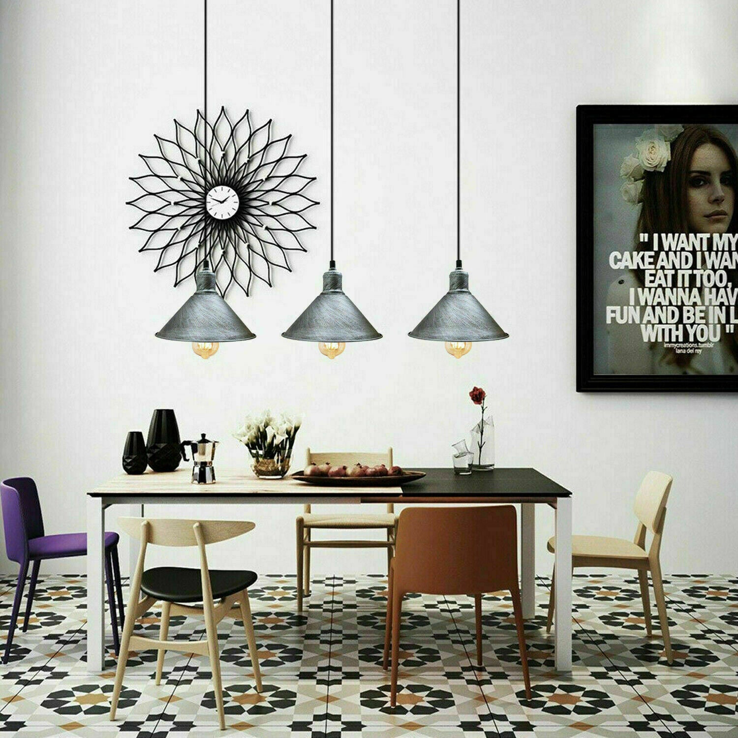 39 Inch Industrial Modern Cone Ceiling Pendant Lighting