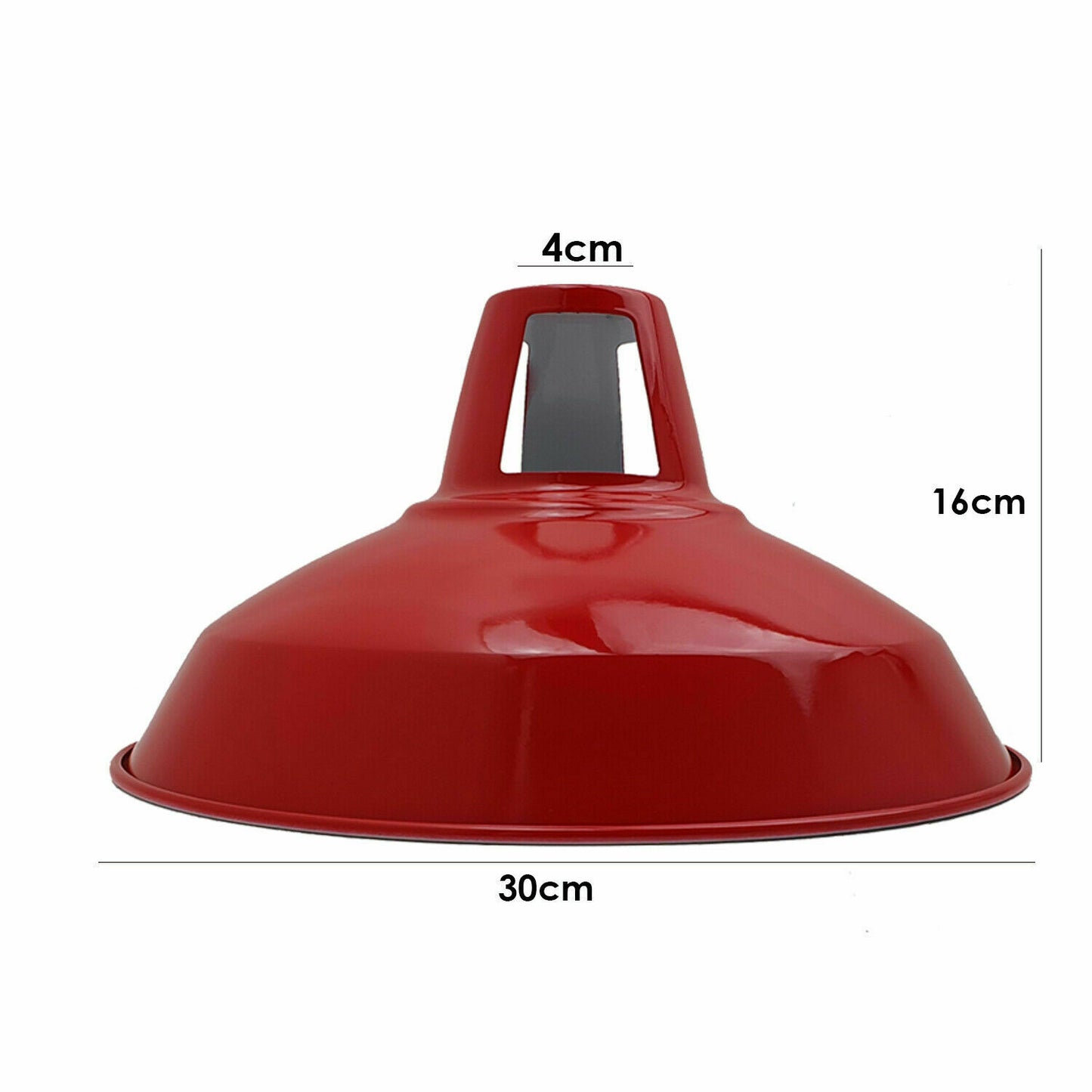 Red Easy Fit Metal Light Lamp Shades FREE REDUCER PLATE Farmhouse lighting~1113