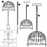 Birdcage Chandelier Pendant Light Copper