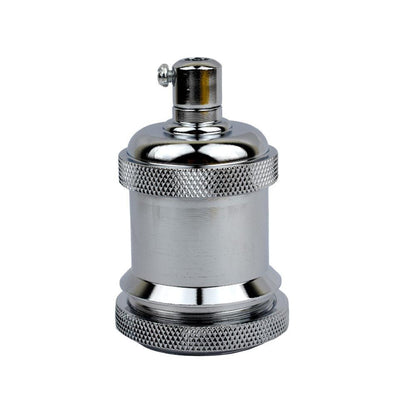 Nickel E27 vintage lamp holder for contemporary industrial interior pendant fixture