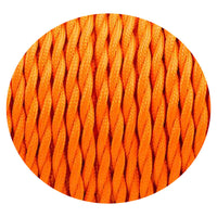 18 Gauge 2 Conductor Twisted Cloth Covered Wire Braided Light Cord Orange