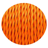 18 Gauge 2 Conductor Twisted Cloth Covered Wire Braided Light Cord Orange