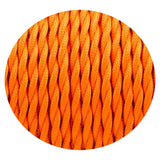 16Ft Twisted Cloth Covered Wire 18 Gauge 2 Conductor Braided Light Cord Orange