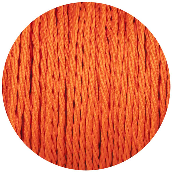18 Gauge 3 Conductor Twisted Cloth Covered Wire Braided Light Cord Orange